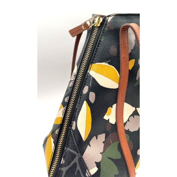 Vtg. Fossil Vinyl Leather Large Floral Rachel Tote Shoulder Bag w Matching Makeu - Picture 6 of 12